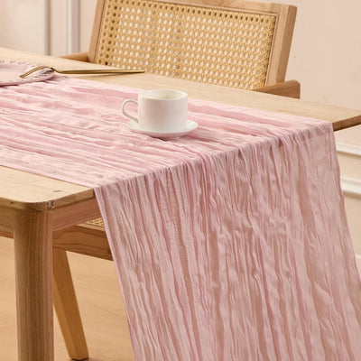 Paquete de 3 caminos de mesa rosa rubor bohemios estopilla gasa centros de mesa transparentes