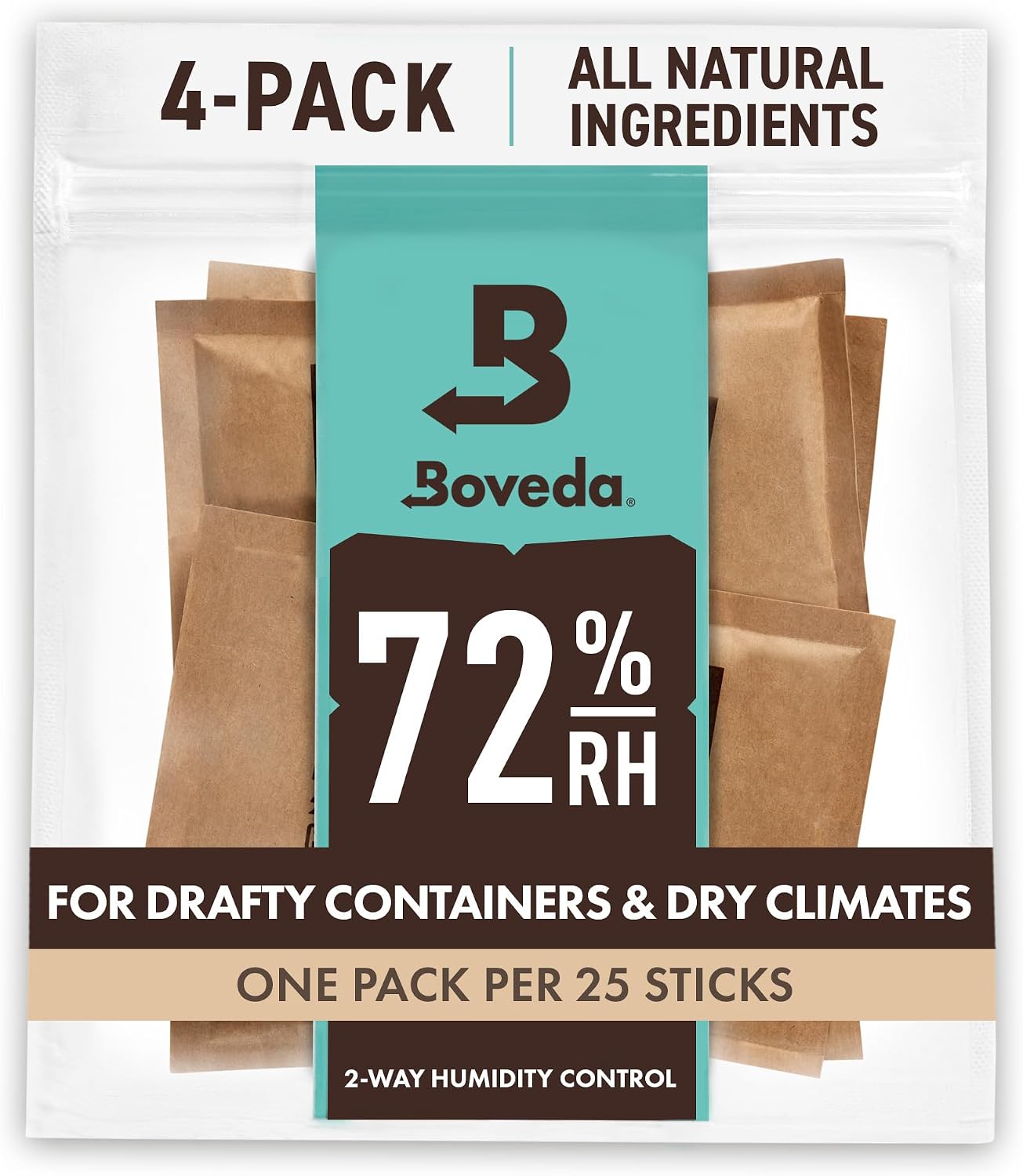 Paquete 4 control humedad 72% para cajas de madera