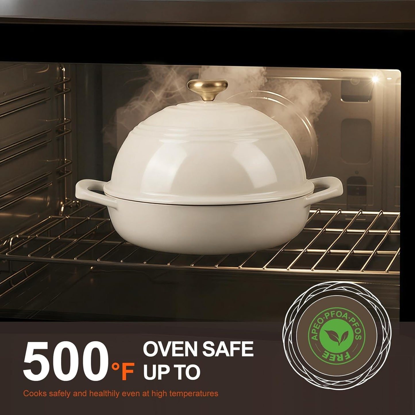 Horno de pan hierro fundido esmaltado 6qt con tapa y libro