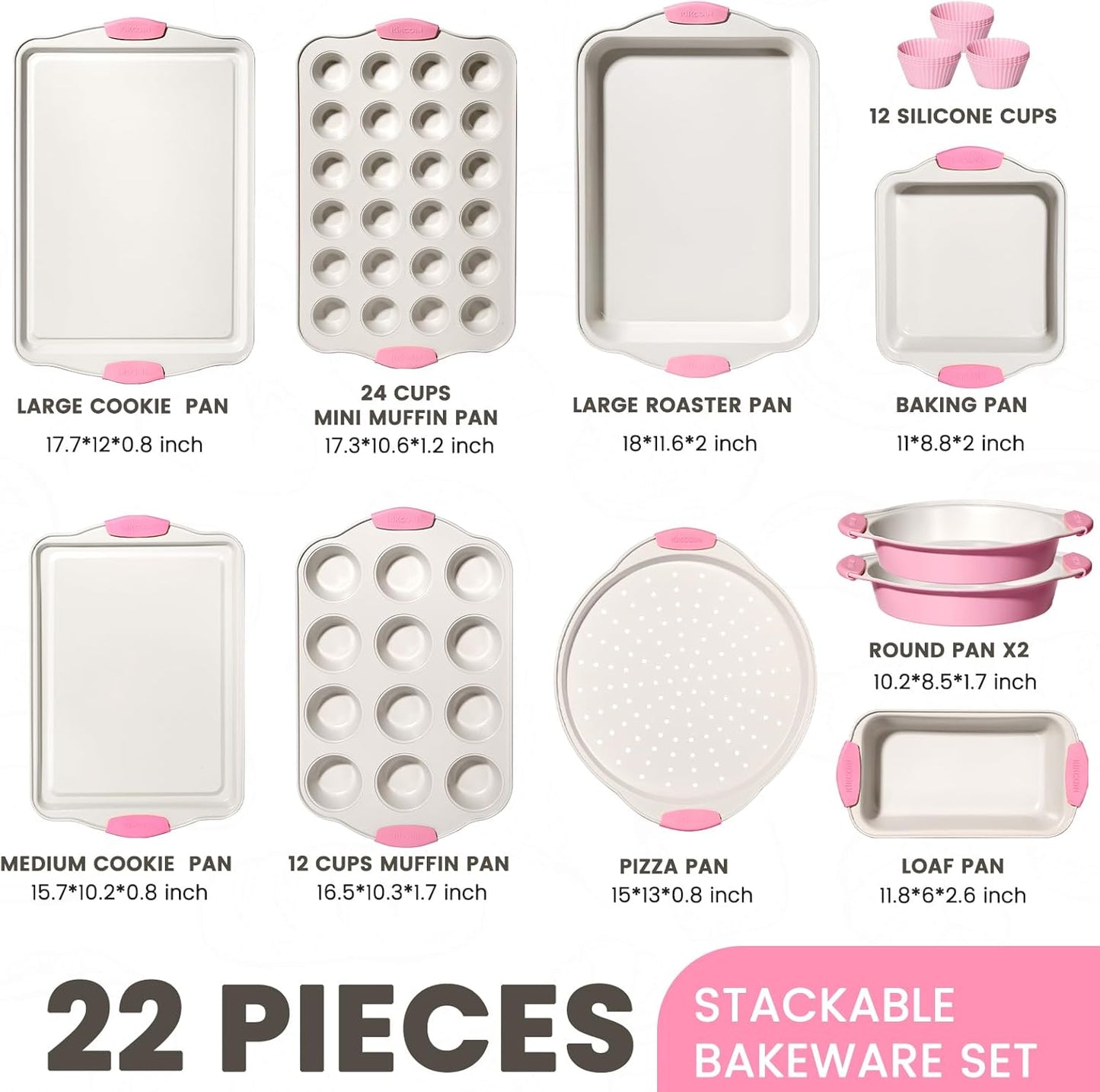 Set 22 Moldes Antiadherente Hornear Asas Silicona Apta 450°F