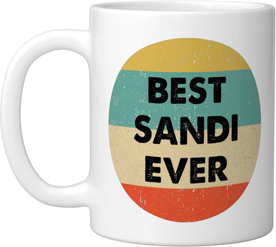 Taza de cerámica Sandi Name color blanco