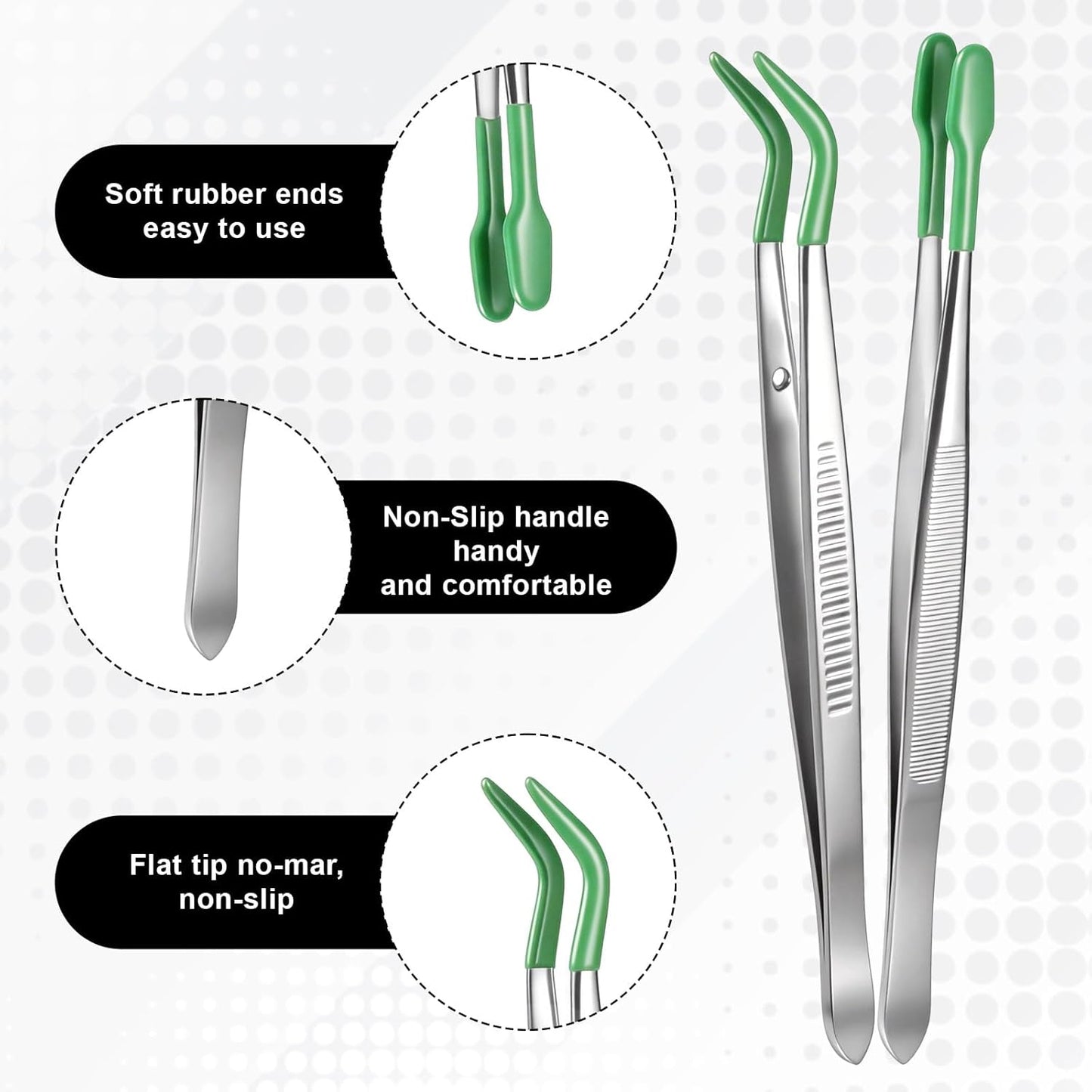 Pinzas con punta goma recubiertas PVC para manualidades