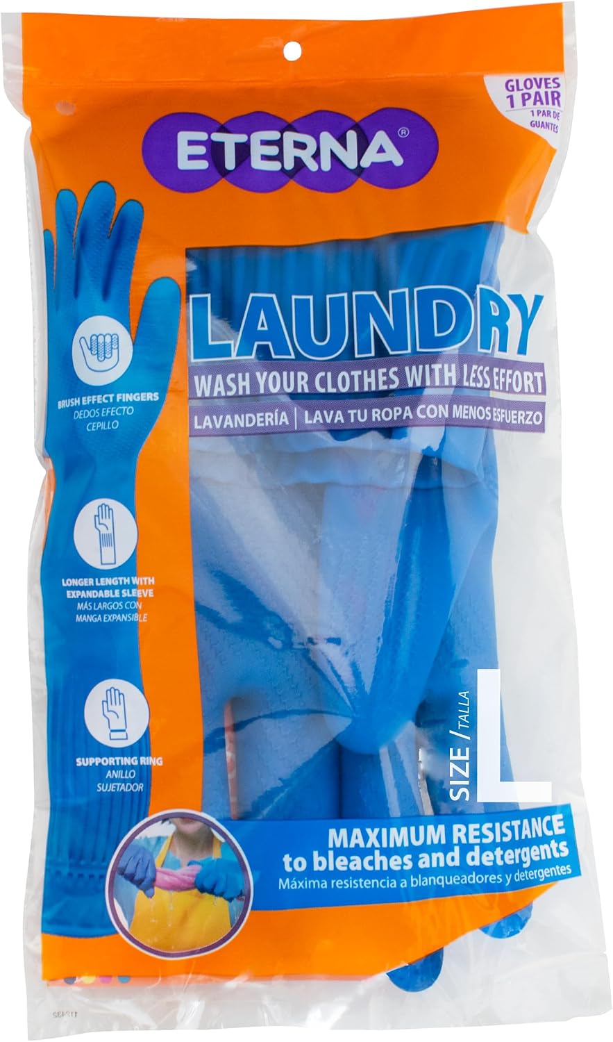 Guantes limpieza hogar efecto cepillo dedos funda expandible L