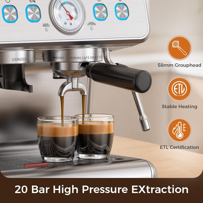 Cafetera Espresso Profesional con Espumador Leche