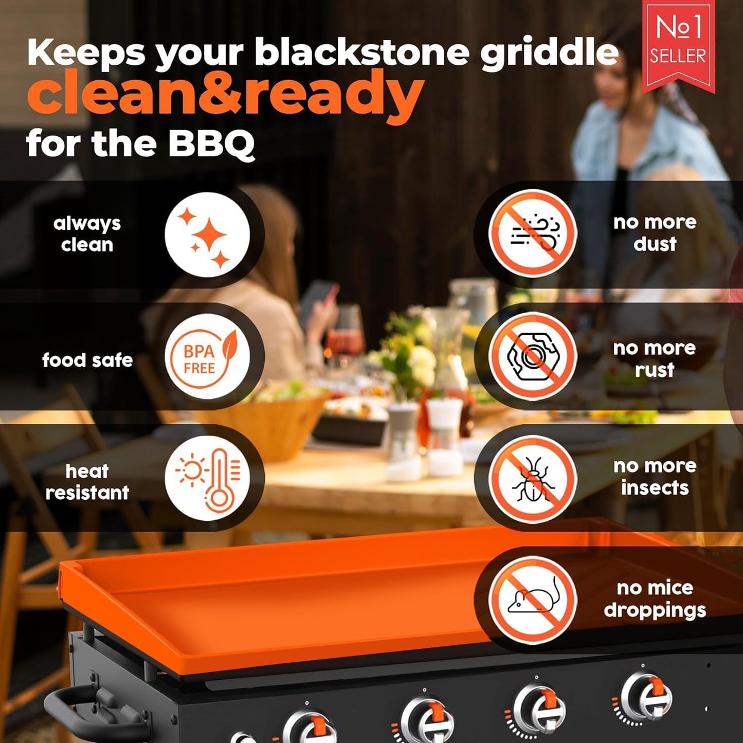 Alfombrilla silicona para parrilla Blackstone antideslizante