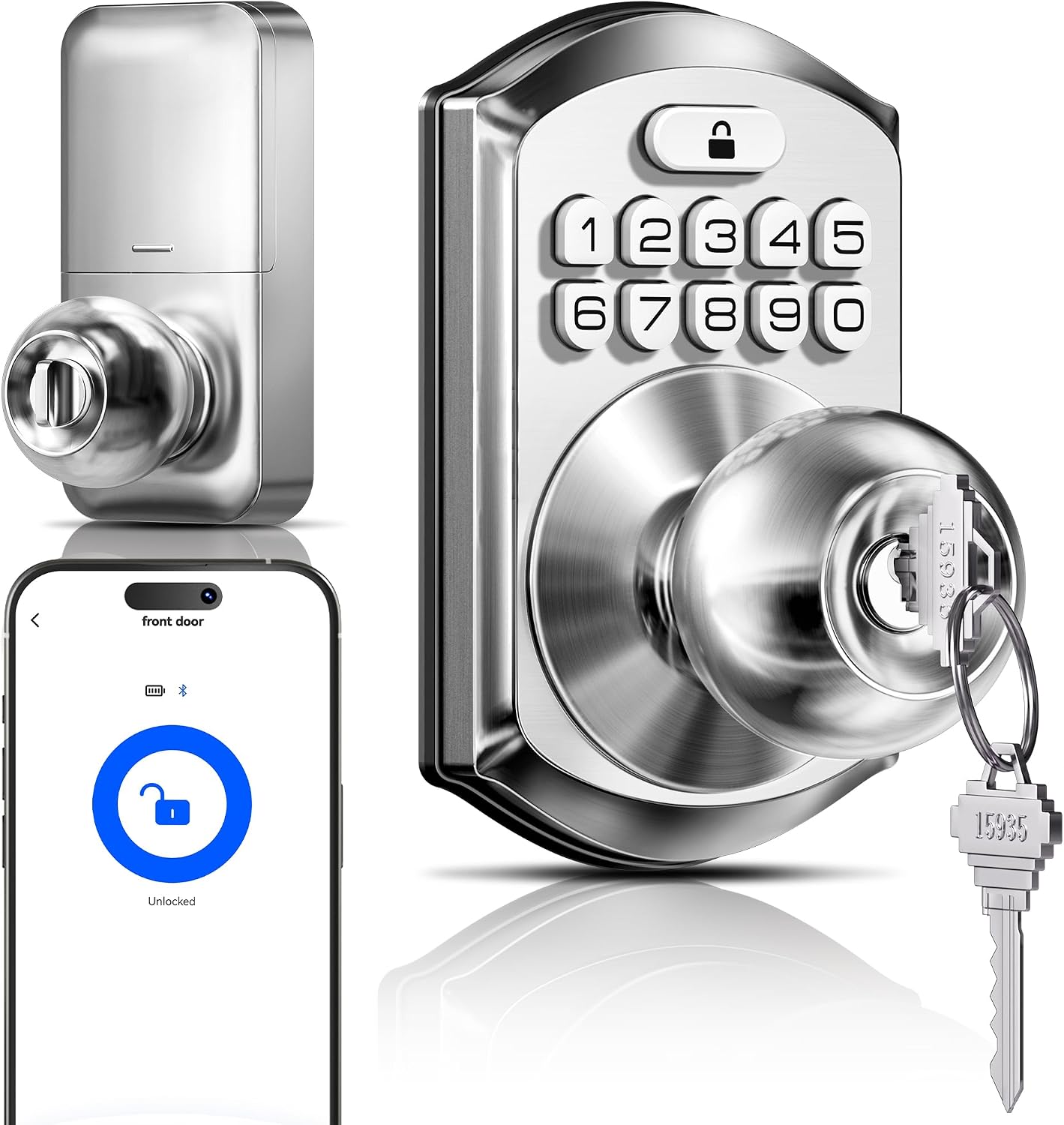 Pomo puerta inteligente con app y teclado