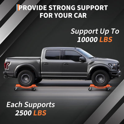 Set de 4 carritos para mover coches de 8000 lbs para SUVs, camiones y motocicletas