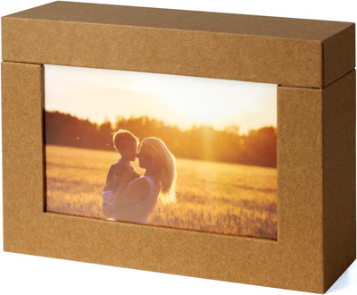 Caja almacenamiento fotos 5x7 marrón para pareja y familia