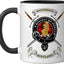 Taza cerámica MacGregor Clan Badge Rob Roy Tartan y espadas negra/blanca