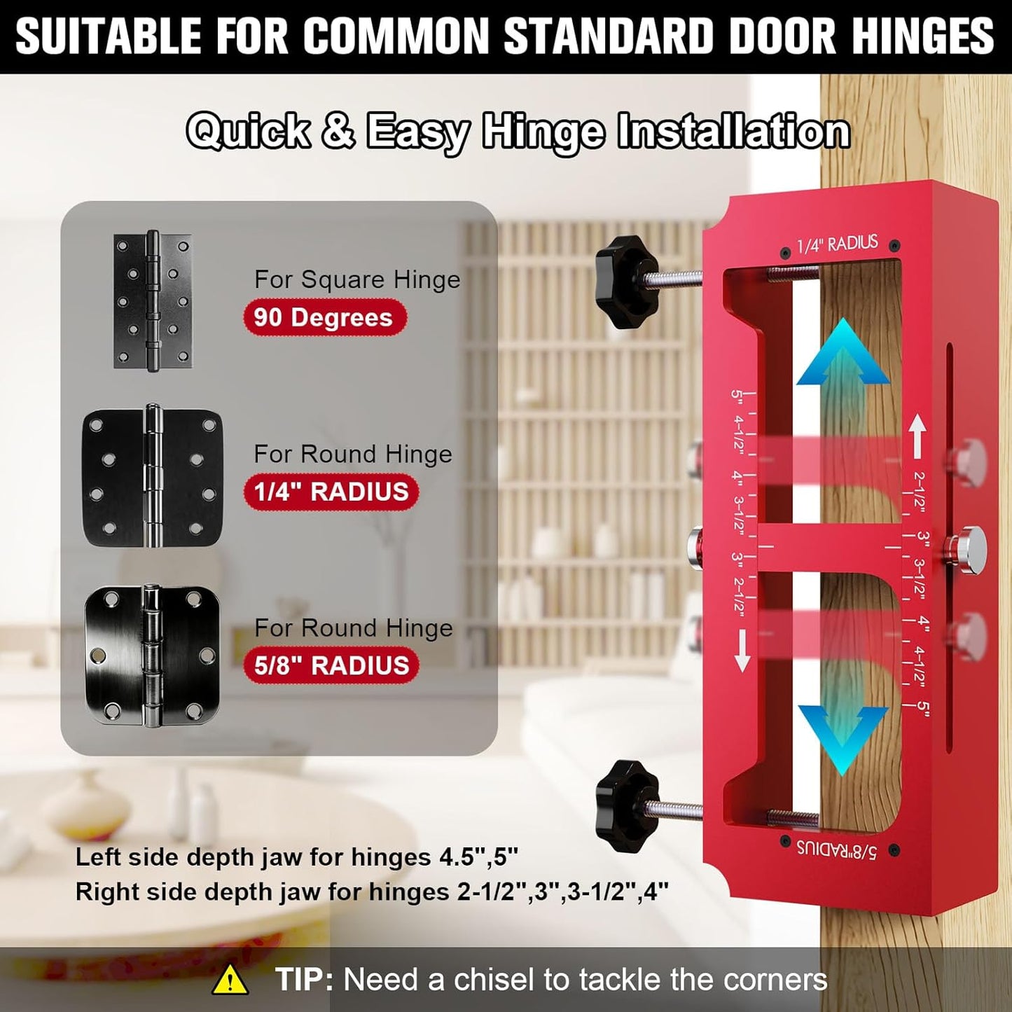 Kit plantilla bisagra puerta aluminio 2.5-5pulg