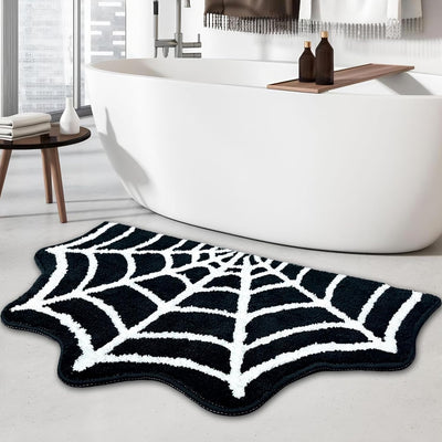 Tapete baño gótico Halloween 31x20pulg antideslizante negro