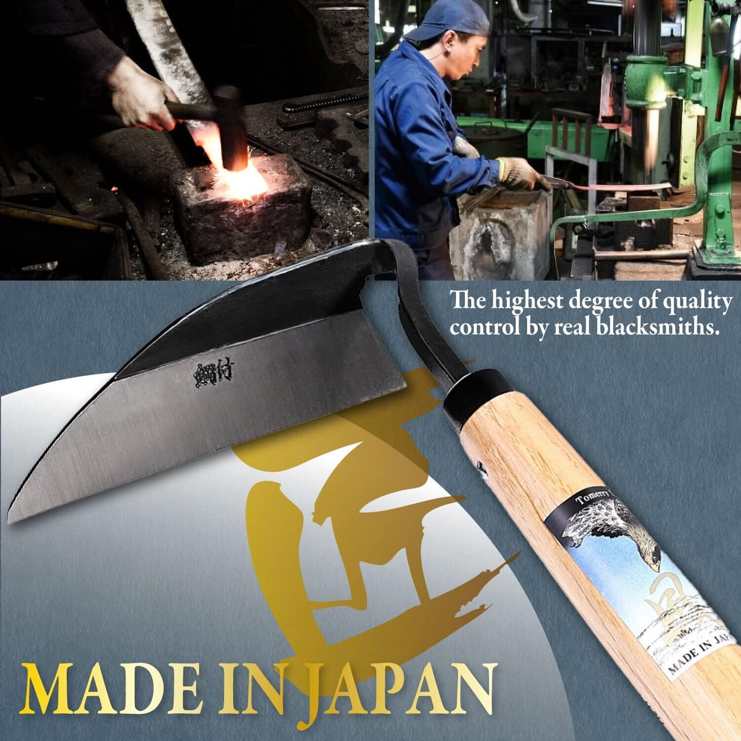 Herramienta deshierbe Nejiri Gama Japón artesanal