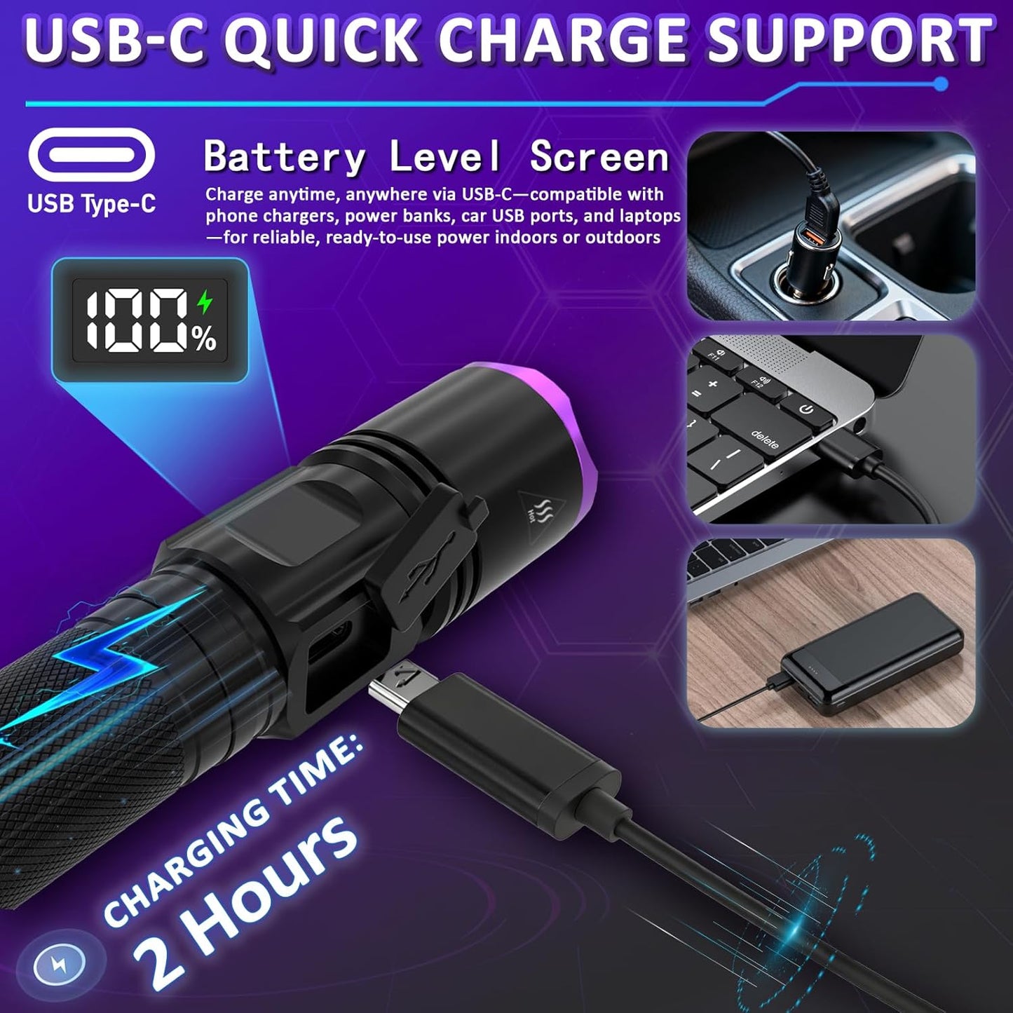 Linterna UV 365 nm recargable para mascotas y resina