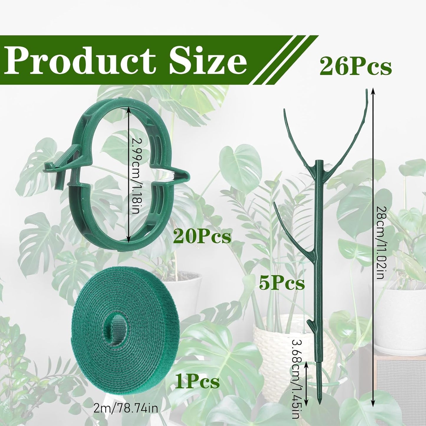 5 Pzas Estacas Soporte Monstera Ajustables Interiores Exteriores