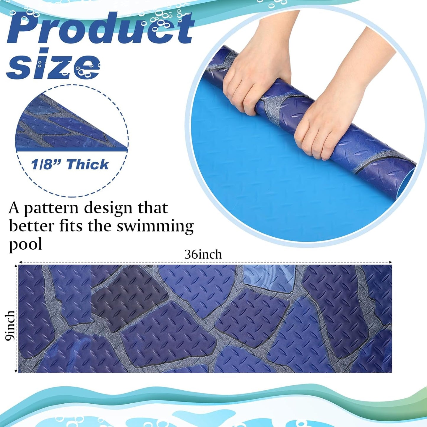 Tapete antideslizante para escalera de piscina