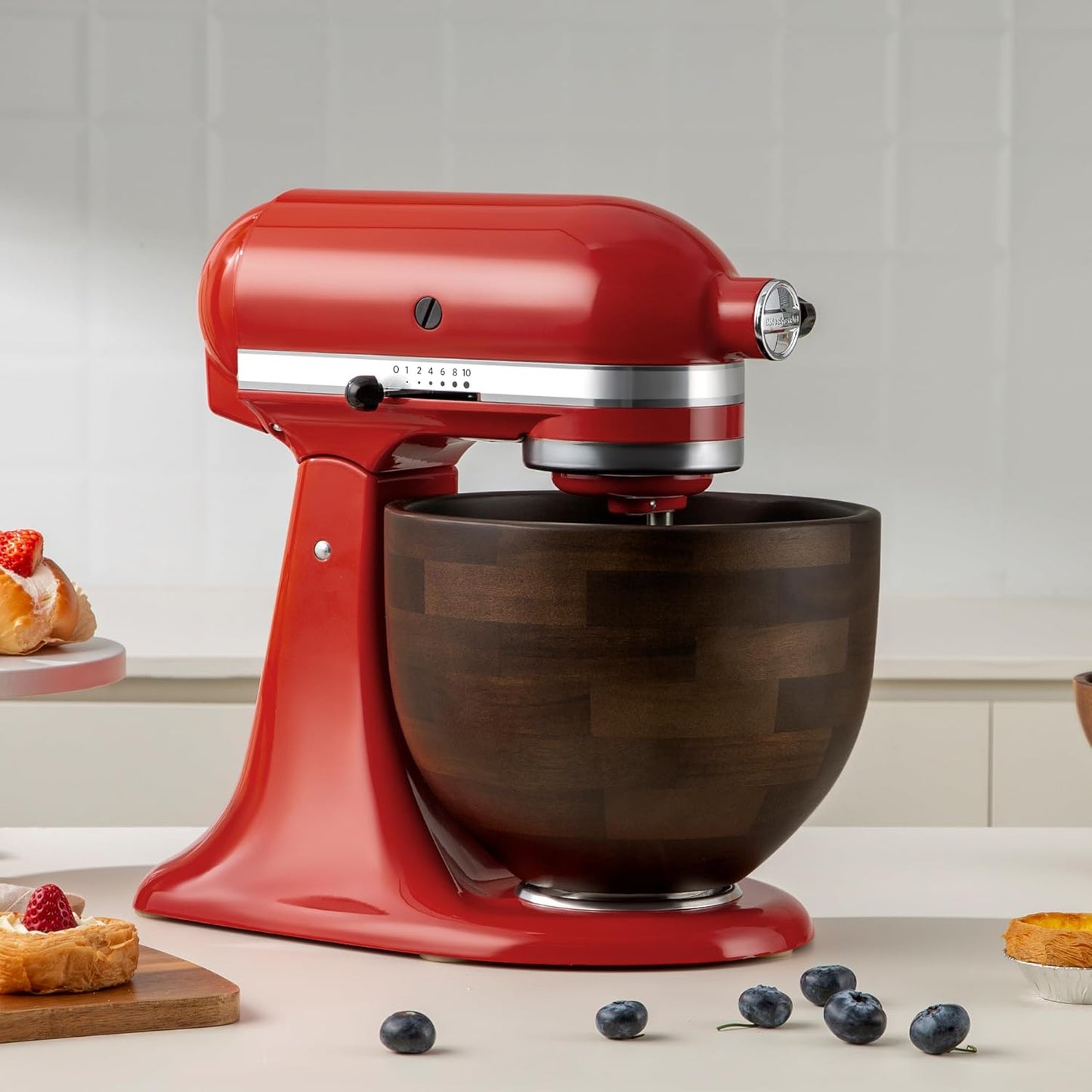 Tazón madera nogal comp Kitchen Aid 4.5-5qt base acero inox