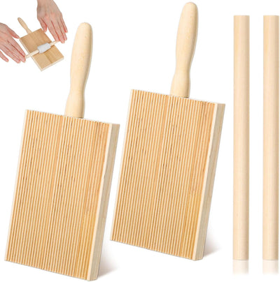2 juegos para hacer ñoquis de madera, tablero y paleta para pasta casera