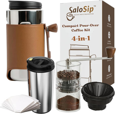 Cafetera manual 4en1 portátil con molinillo térmico
