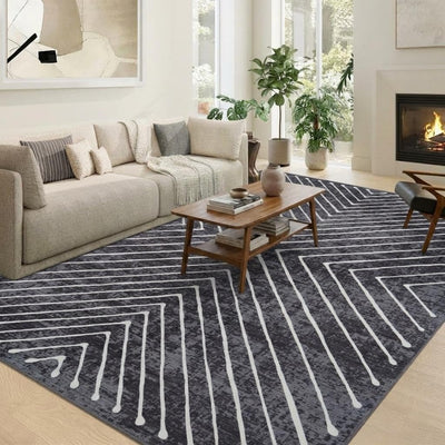 Alfombra comedor 10x13pulg moderna a rayas antideslizante plegable