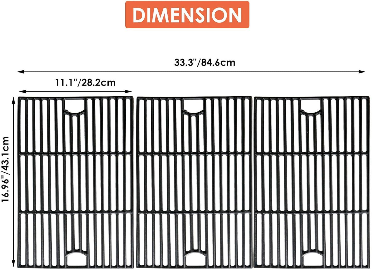 Rejillas parrilla 17pulg para Nexgrill 6 quemadores