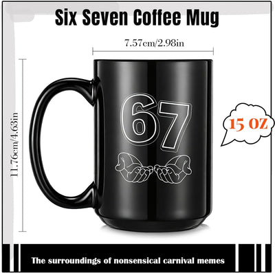 Taza de café de cerámica con 67 memes, regalo de elefante blanco negro