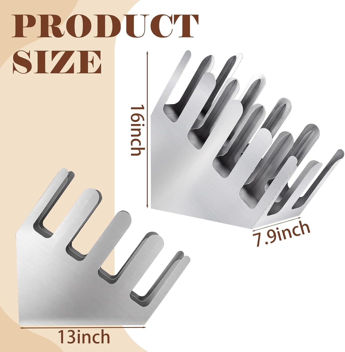 Dispensador de tazas y tapas de acero inoxidable con 8 compartimentos