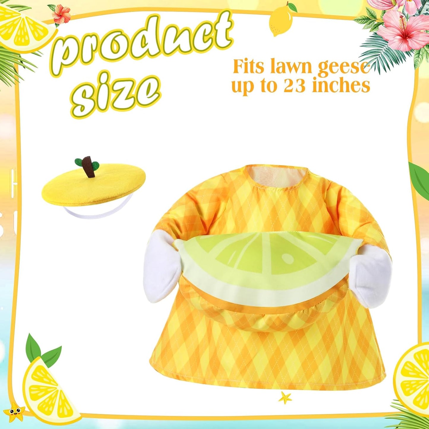 Disfraz ganso verano con sombrero jardín limón