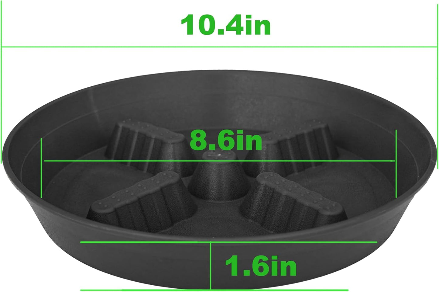 4 Platillos Plástico para Plantas 8-17pulg Interior Exterior
