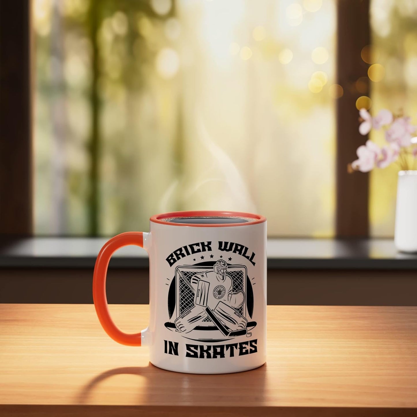 Taza Cerámica para Portero de Hielo Naranja/Blanco