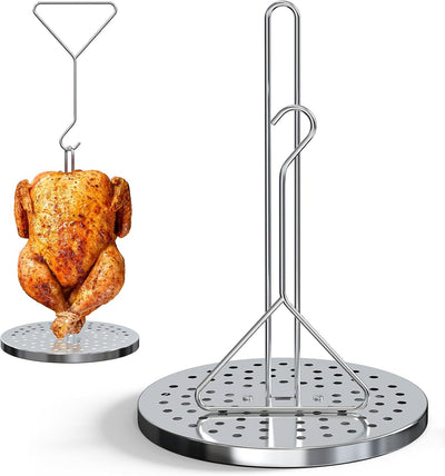 Kit soporte freidora pavo acero inox con gancho estante base