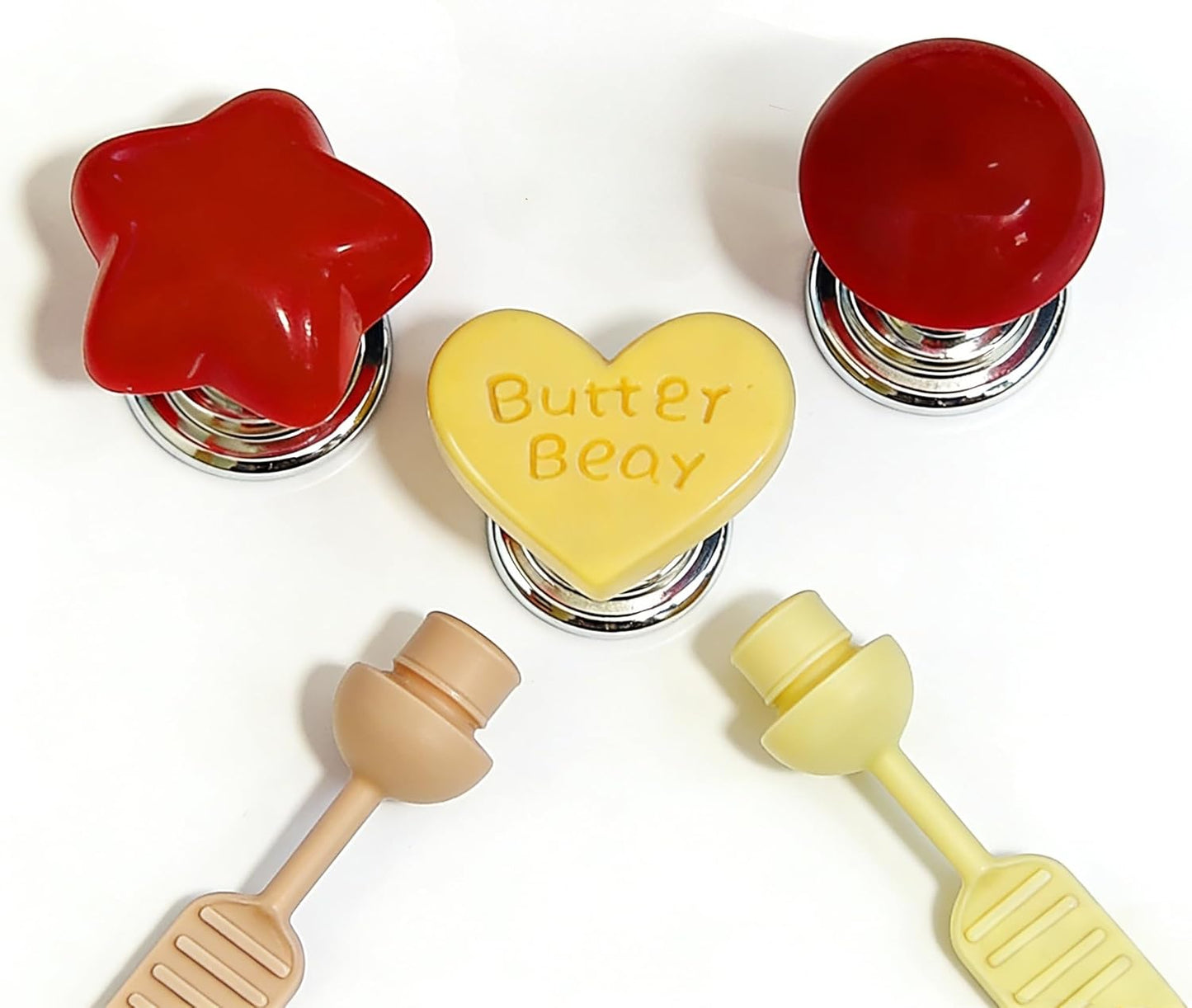 Set 5 Botones Inodoro Accesorios Baño Rojo Amarillo