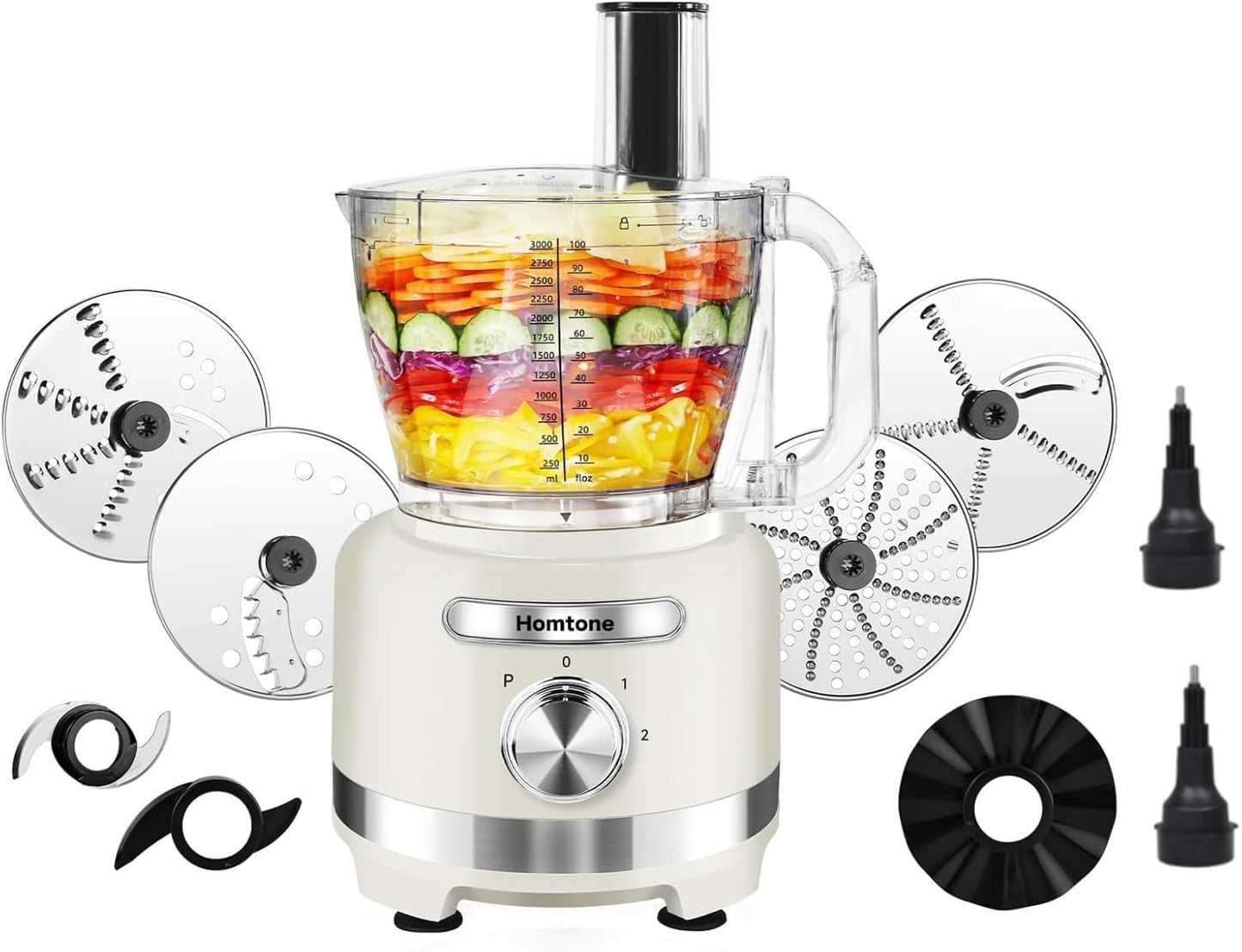 Procesador alimentos 16 tazas 9 funciones 7 cuchillas blanco