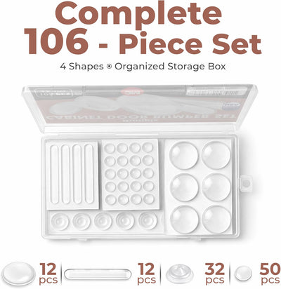 Parachoques transparente silicona 106 pzas para puerta gabinete