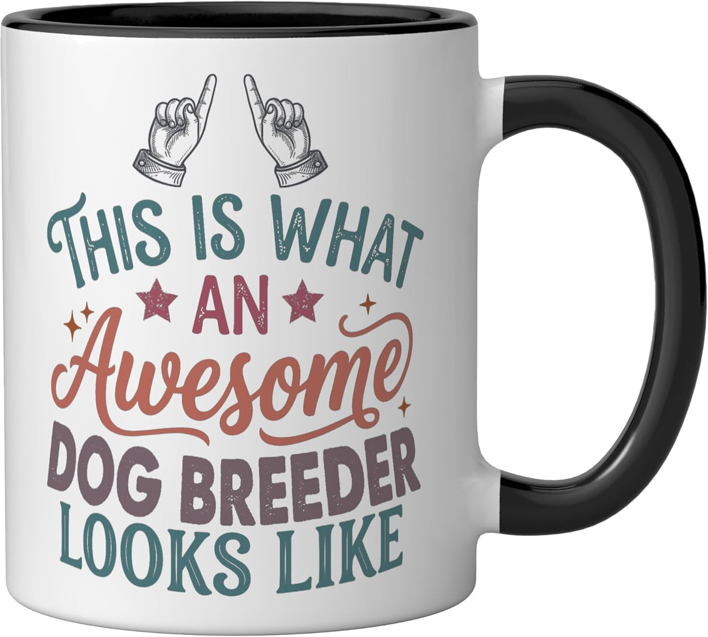 Taza cerámica divertida de perro criador awesome negro/blanco
