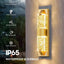 Luces porche cristal ondulado IP65 18.8pulg 2uds