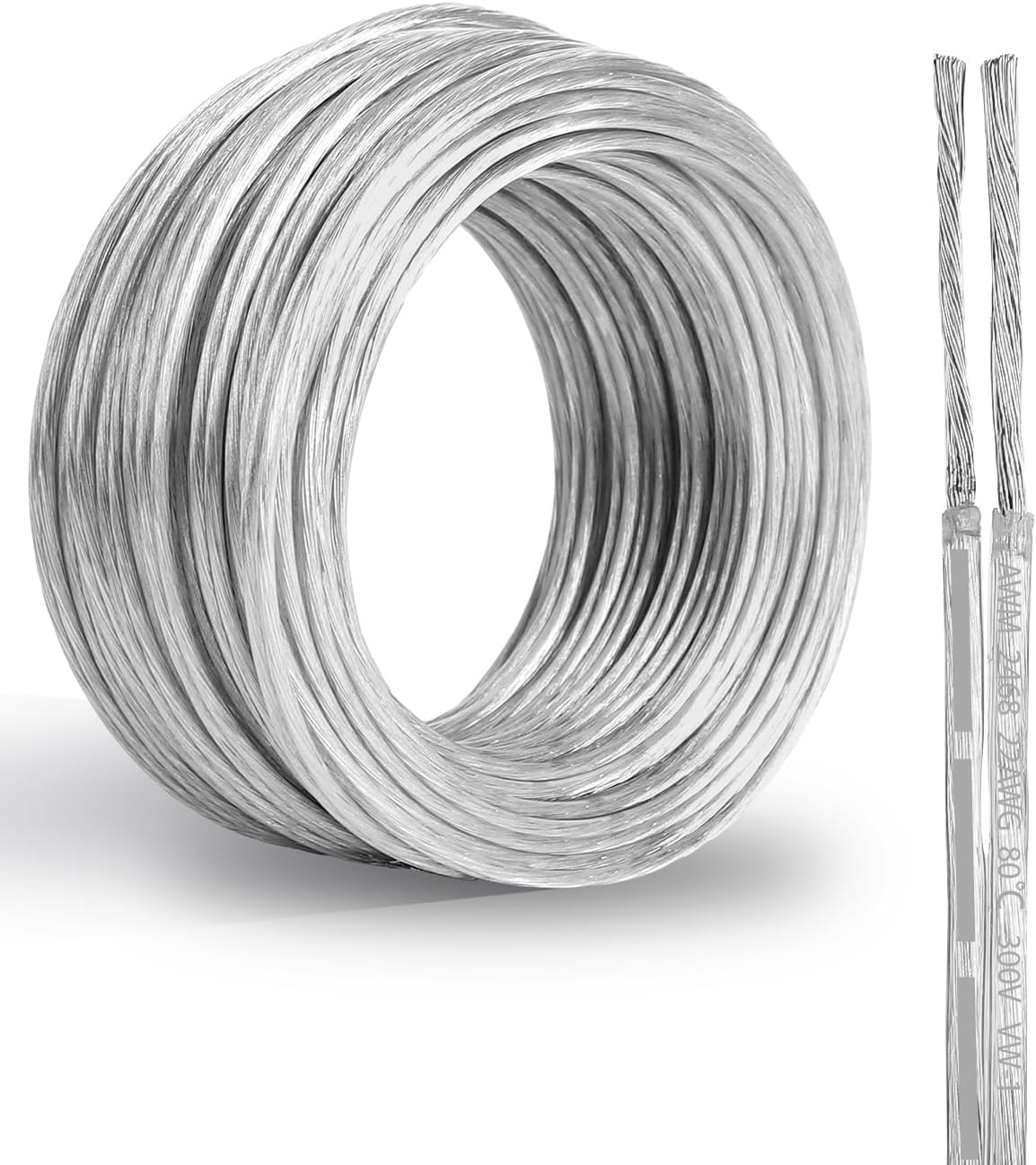 Cable cobre PVC 150ft 22AWG 2c con tapa para luces LED
