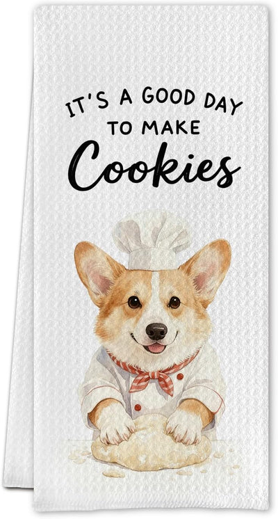 Toalla de cocina con corgi para hornear regalo para mujeres hombres chefs