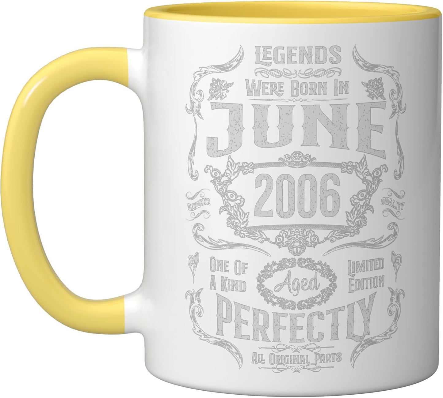 Taza Cerámica Edición 20 Años Junio 2006 Amarillo/Blanco