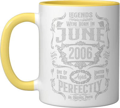 Taza Cerámica Edición 20 Años Junio 2006 Amarillo/Blanco