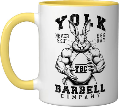 Taza de cerámica para gimnasio Easter Bunny nunca te saltas el día de huevos
