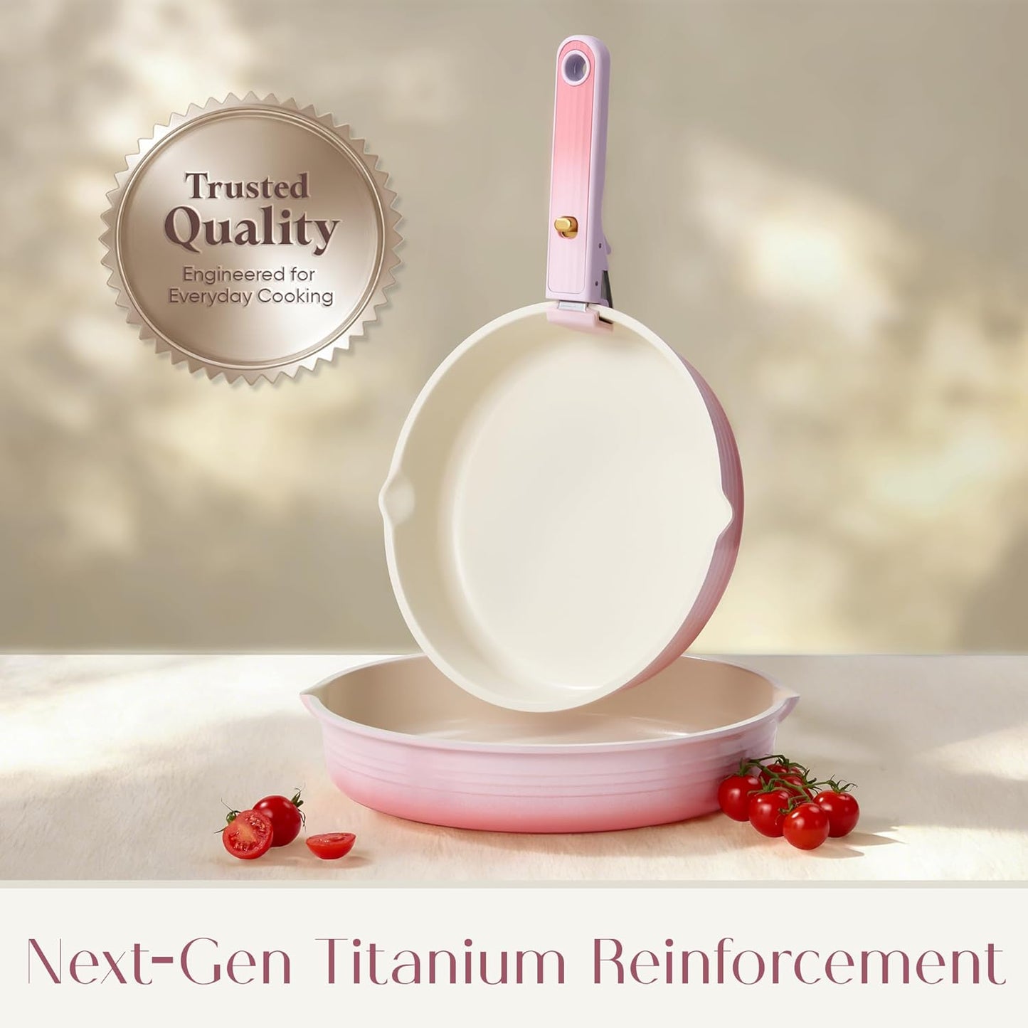 Set 20 Utensilios Cocina Titanio Antiadherente Mango Desmontable