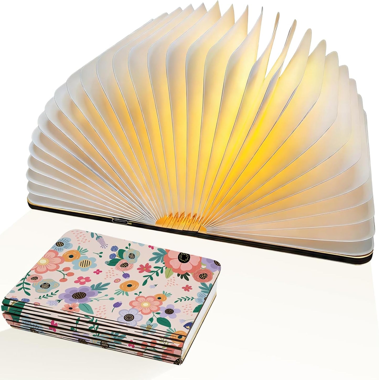 Luz plegable floral para libros con 3 luces de escritorio