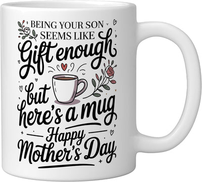 Taza Cerámica Día de la Madre Floral Blanca