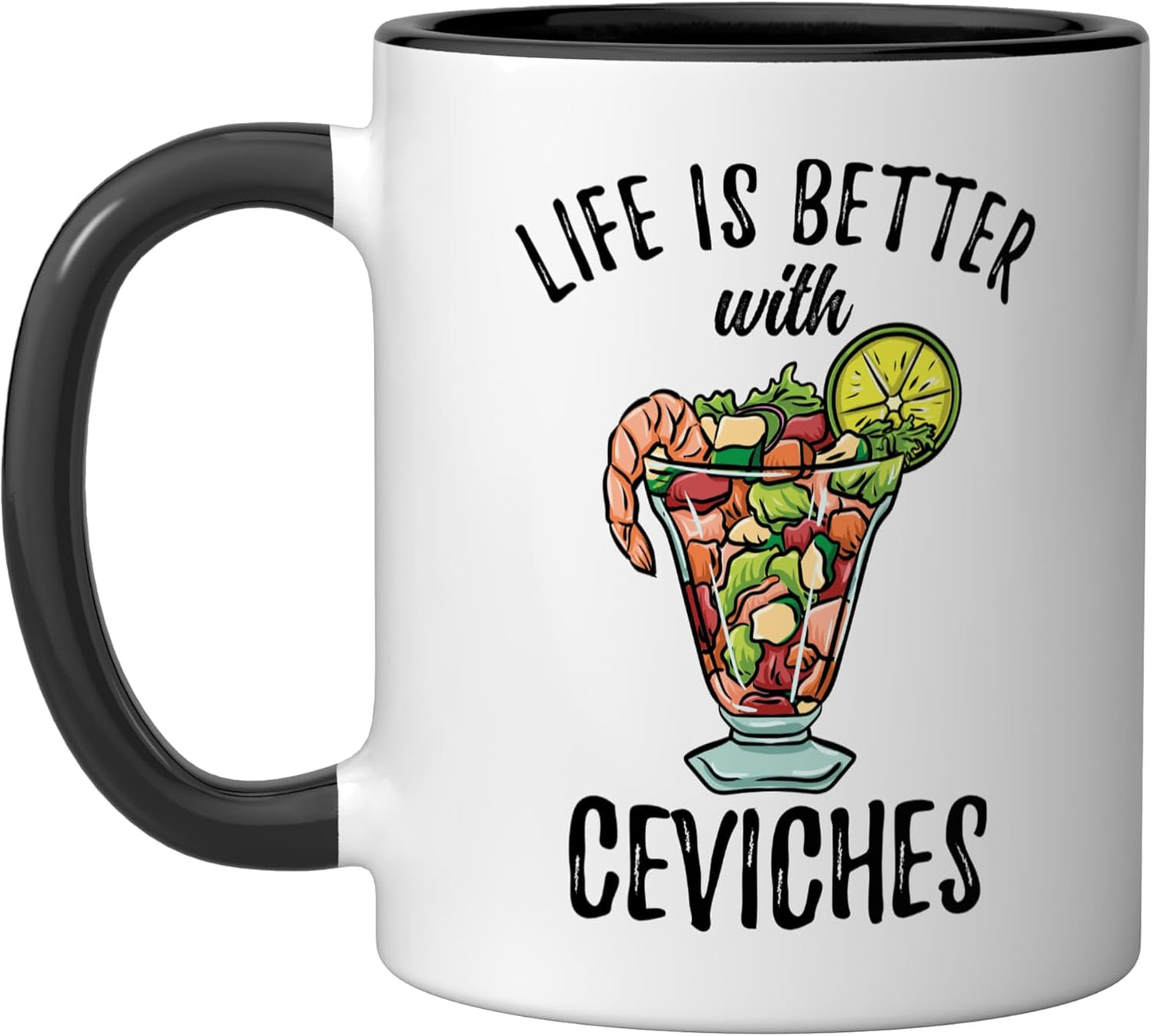 Taza cerámica para ceviche negra/blanca