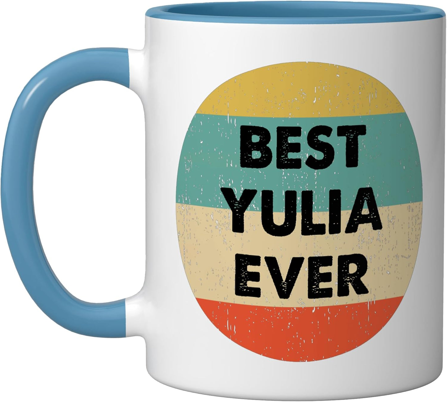 Taza cerámica Yulia Name azul/blanco