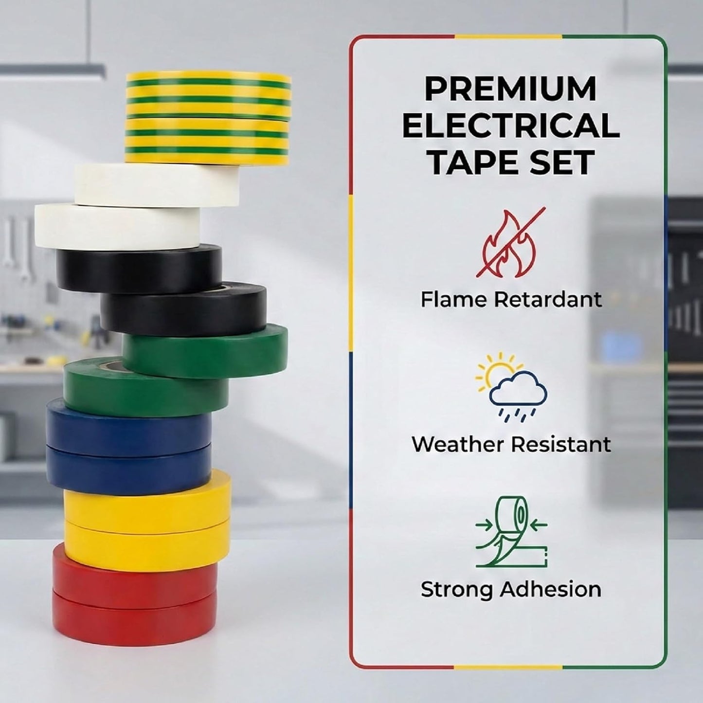Cinta eléctrica impermeable 0.7pulg x66pies 14rollos