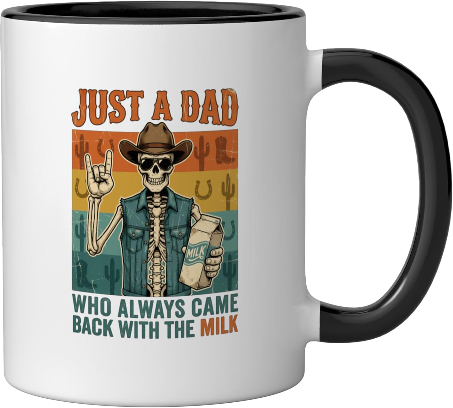 Taza Cerámica Papa Esqueleto Negro/Blanco