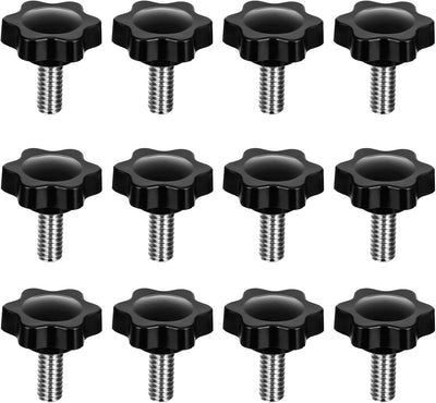 Tornillos de pulgar 1/4x20 con empujador 12 pzas