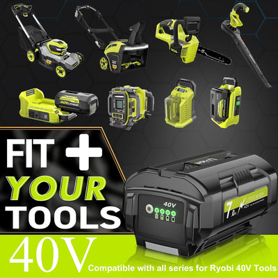 2 Baterías Litio Repuesto Ryobi 40V