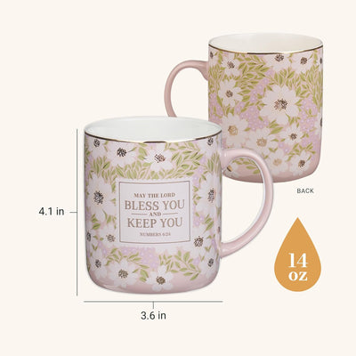 Taza de cerámica para mujer con mensaje bíblico Lord Bless You